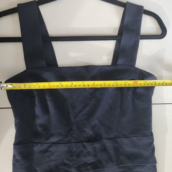 Navy Dress Womens  Zip Sleeveless Fit & Flare Square Neckline - Picture 6 of 11